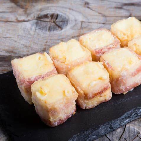 Cubes frits au bacon